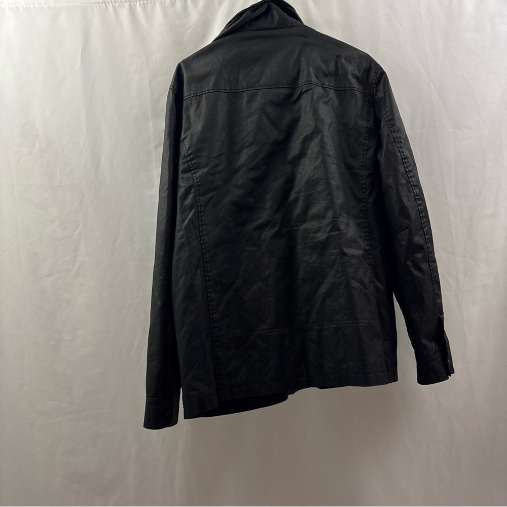 Express Jacket Mens Large Black Utility Pockets Full Zip Snap Front - Picture 9 of 13